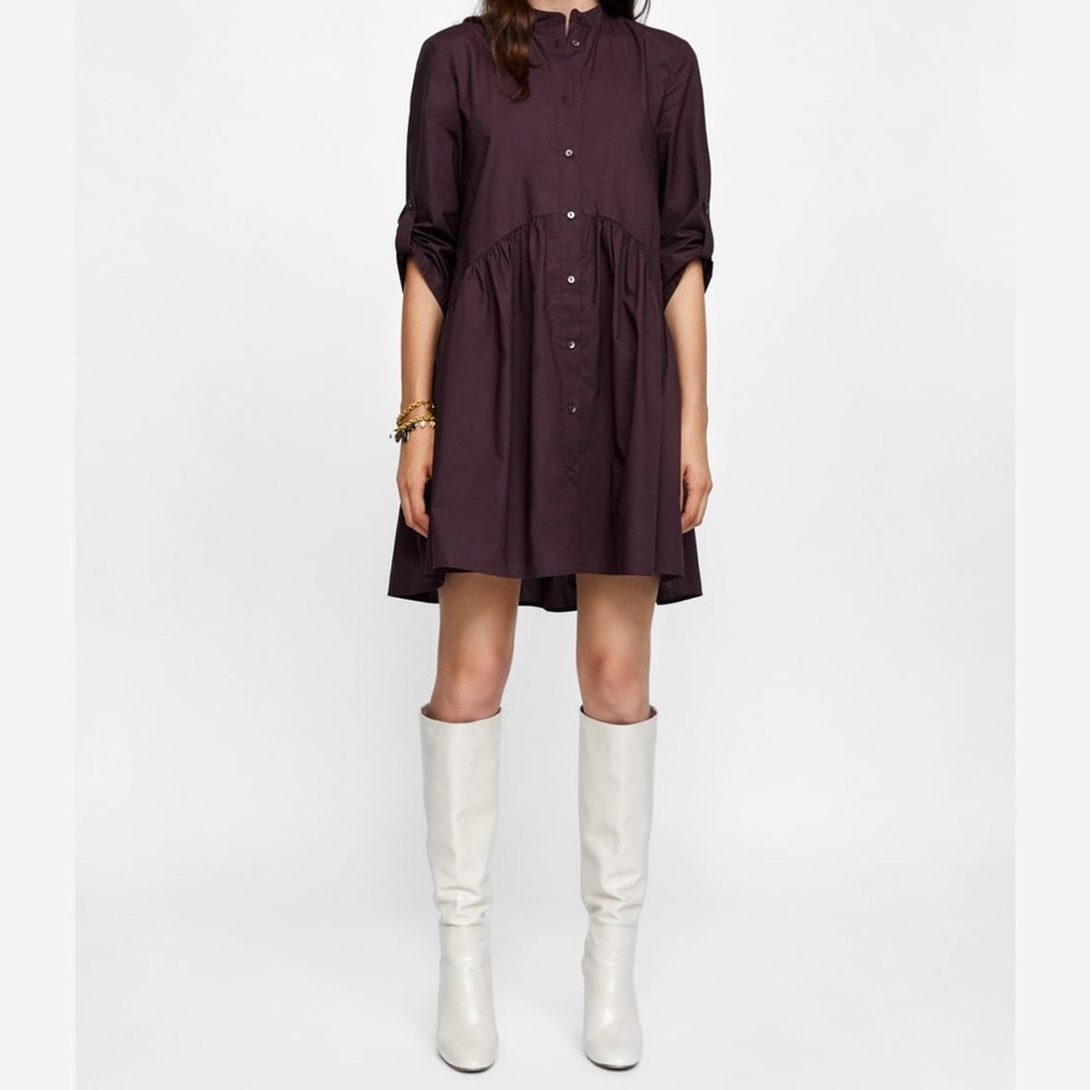 Zara Woman Button-Up Mini Dress
